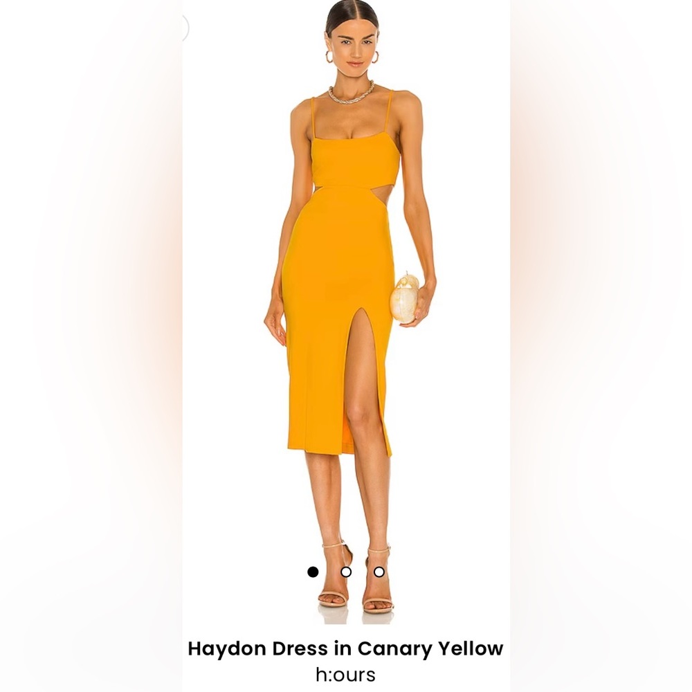 h:ours Haydon dress in canary yellow